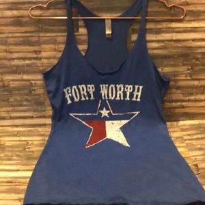 ❤️ Next Level Apparel Blue Fort Worth Tank Top Small EUC